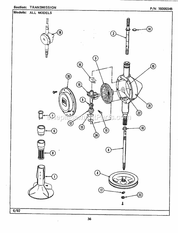 Maytag LAT7500AIW Washer-Top Loading Transmission Diagram