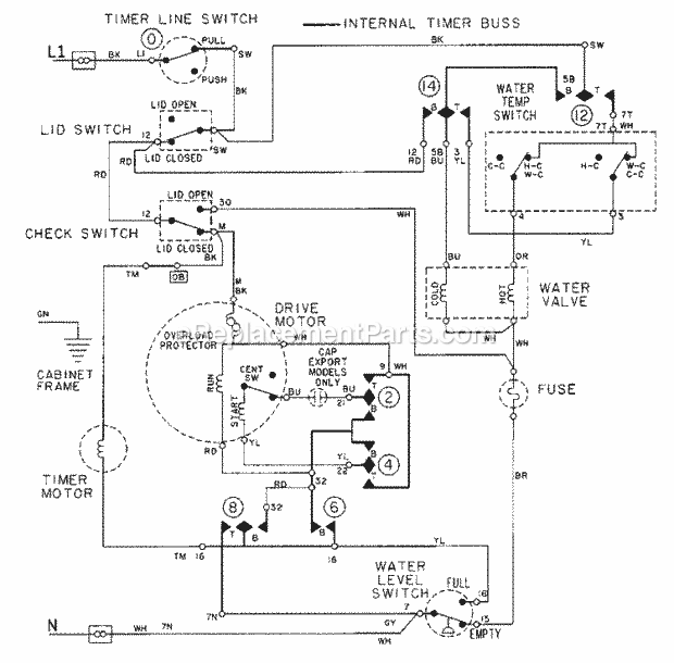 Maytag LAT8106ABE Residential Maytag Laundry Wiring Information Diagram