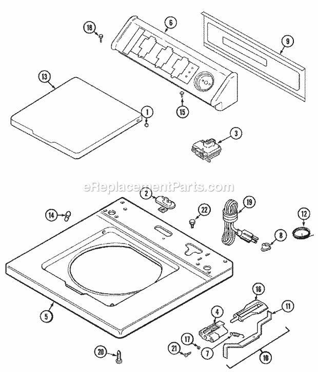 Maytag LAT9206BBM Residential Maytag Laundry Top Diagram