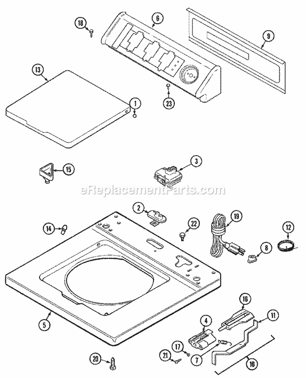 Maytag LAT9357AAM Residential Maytag Laundry Top Diagram