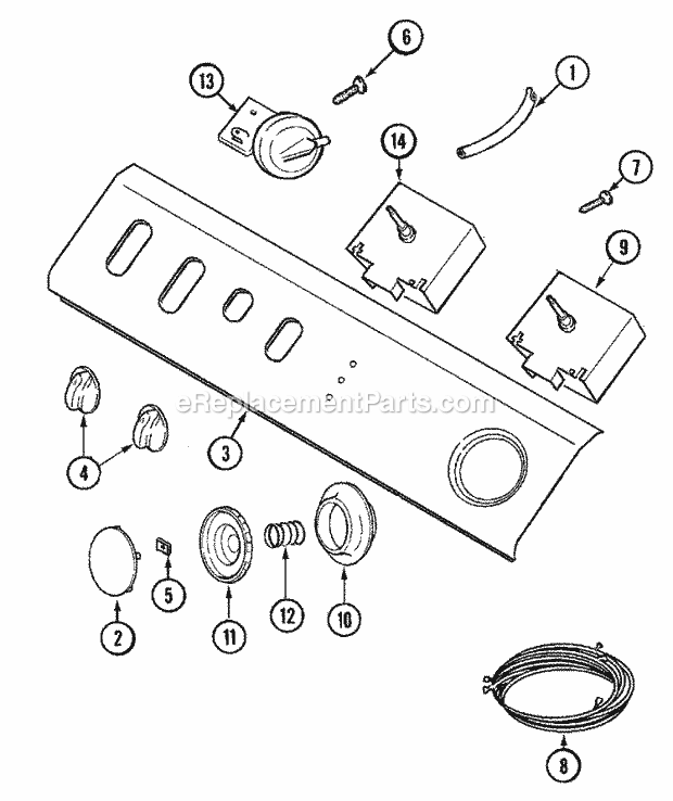 Maytag LAT9360AAE Residential Maytag Laundry Control Panel Diagram