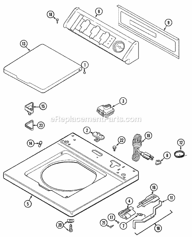 Maytag LAT9360AAE Residential Maytag Laundry Top Diagram