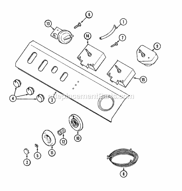 Maytag LAW9406AAE Residential Washer Control Panel (9406) Diagram