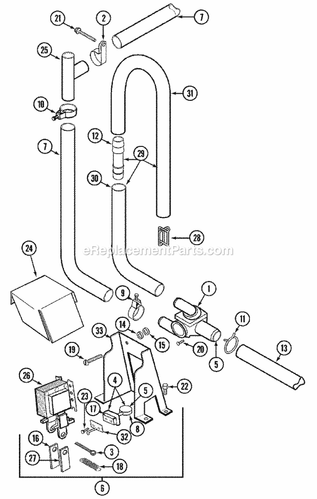Maytag LAW9406AAE Residential Washer Water Saver Components (9406) Diagram