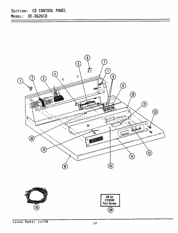 Maytag LDE26CD Maytag Commercial Laundry (Dryer Ele) Control Panel - Cd Models Diagram