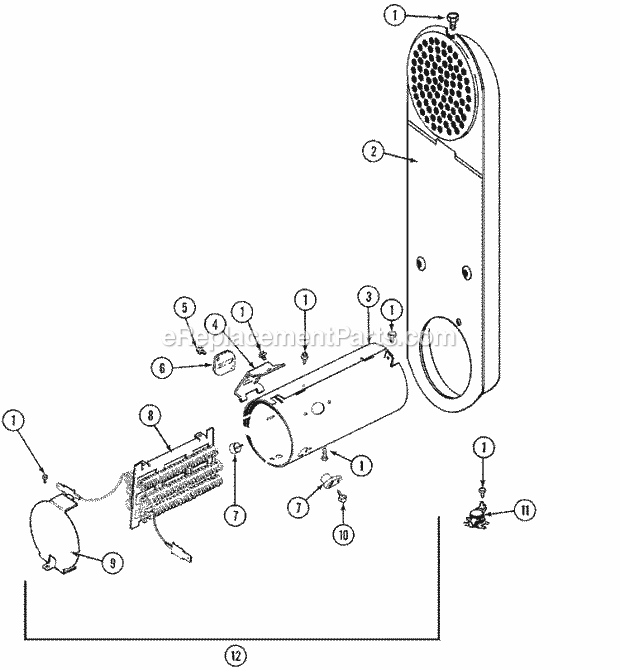 Maytag LDE4914ACL Residential Maytag Laundry Heater Diagram