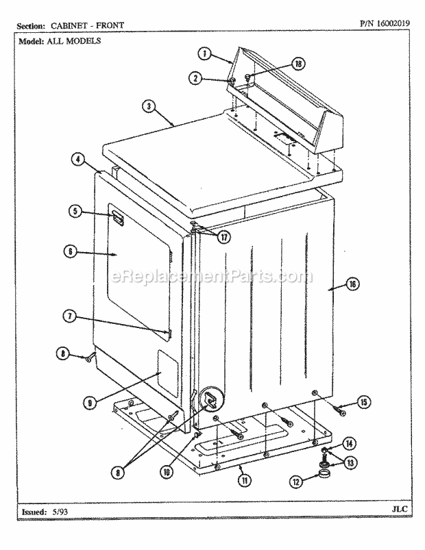 Maytag LDE7500ACE Residential Maytag Laundry Cabinet - Front (Lde7500acm, Adm) & (Ldg) Diagram