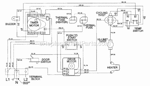 Maytag LDE8506ACM Dryer- Ele Wiring Information Diagram