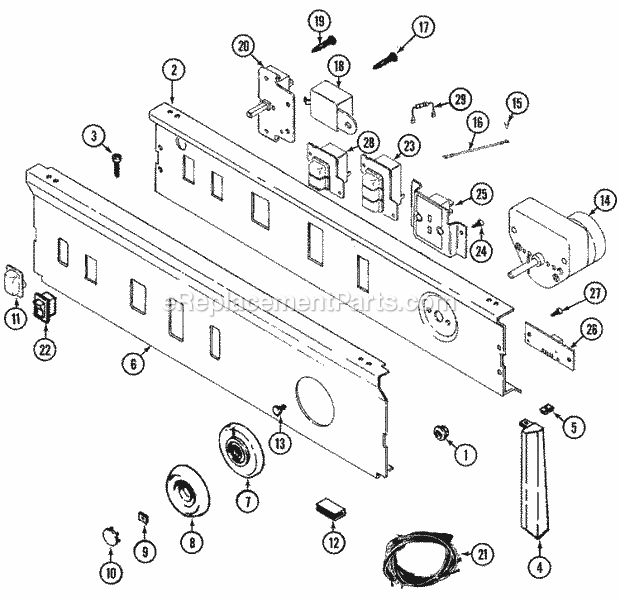 Maytag LDE8904ACM Dryer- Ele Control Panel (Lde8904acm & Ldg8904aam) Diagram