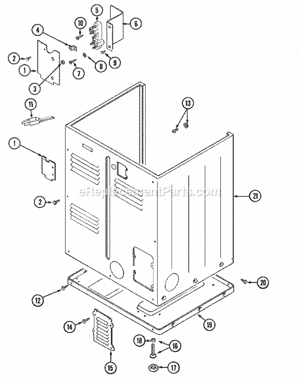 Maytag LDE9606ACM Dryer- Ele Cabinet - Rear Diagram
