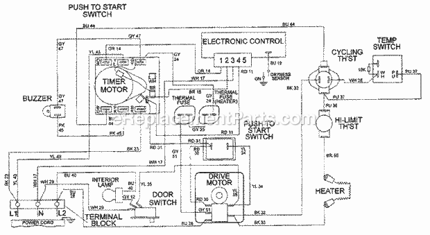 Maytag LDE9606ADM Dryer- Ele Wiring Information Diagram