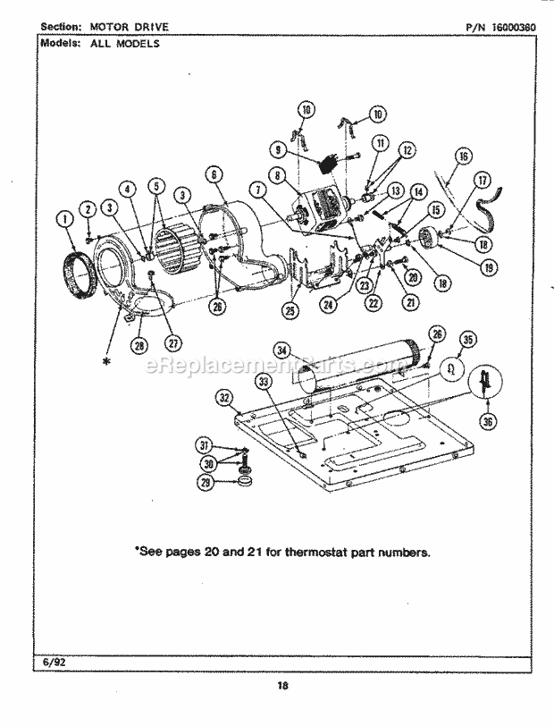 Maytag LDE9801ADW Dryer- Ele Motor Drive Diagram