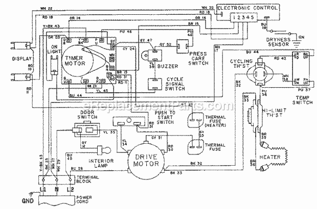 Maytag LDE9804ADL Residential Maytag Laundry Wiring Information Diagram