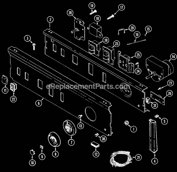 Maytag LDE9814ACE Dryer- Ele Control Panel Diagram