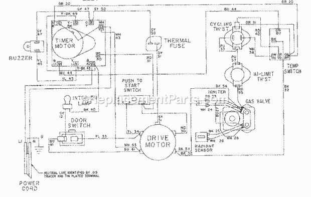 Maytag LDG4914AAM Dryer- Gas Wiring Information - Ldg4914 Diagram