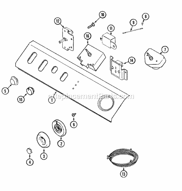 Maytag LDG5916AAM Residential Electric/Gas Dryer Control Panel Diagram