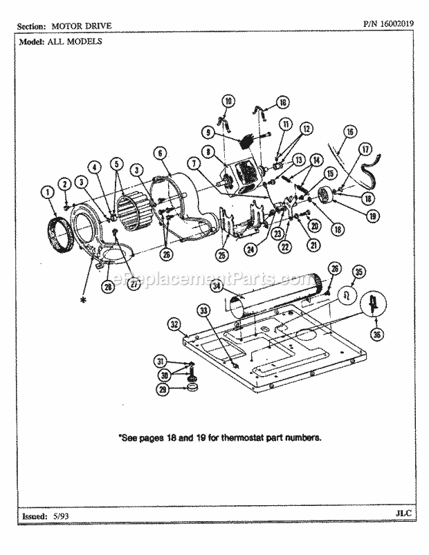 Maytag LDG7500AAW Residential Maytag Laundry Motor Drive (Lde7500acm, Adm) & (Ldg) Diagram