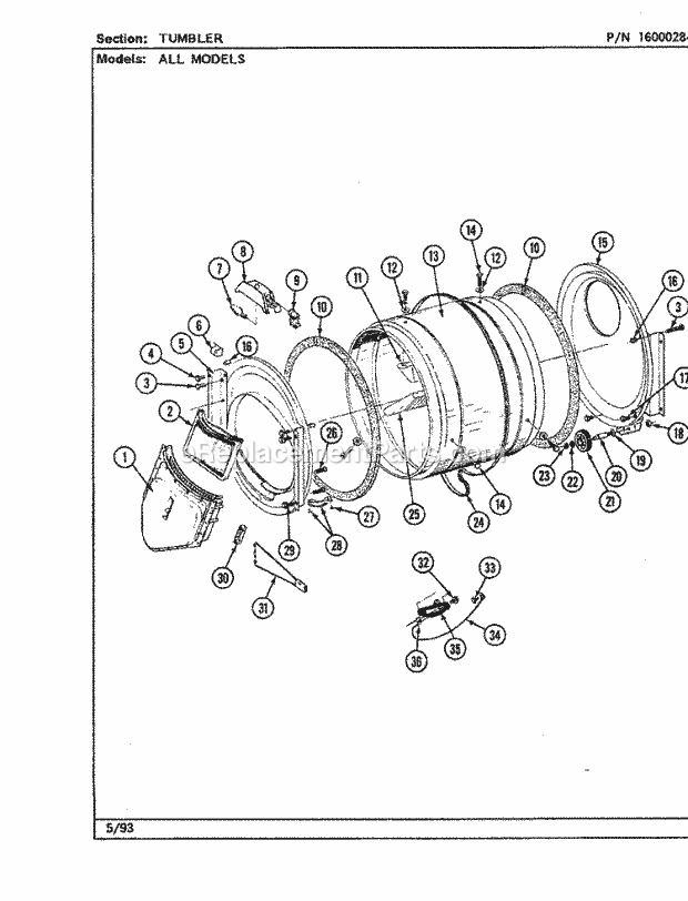 Maytag LDG8200AAL Residential Maytag Laundry Tumbler (Ldg8200aaw, Aal, Abl, Abw) Diagram