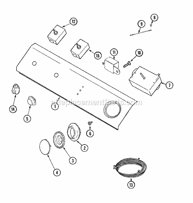 Maytag LDG8426GGE Residential Maytag Laundry Control Panel Diagram