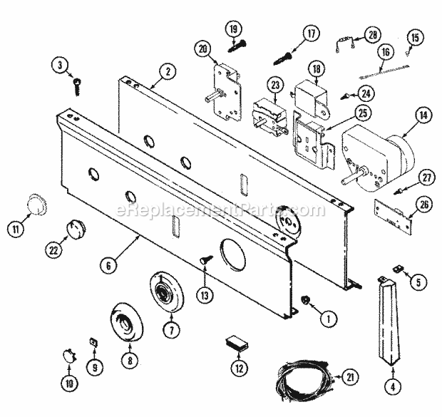 Maytag LDG8624AAM Dryer- Gas Control Panel (Lde8624acm & Ldg8624aam) Diagram