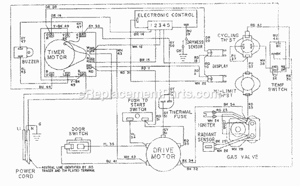 Maytag LDG8624AAM Dryer- Gas Wiring Information - Ldg8624aax Diagram