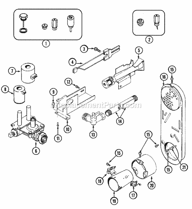 Maytag LDG8704AAL Residential Maytag Laundry Gas Valve Diagram