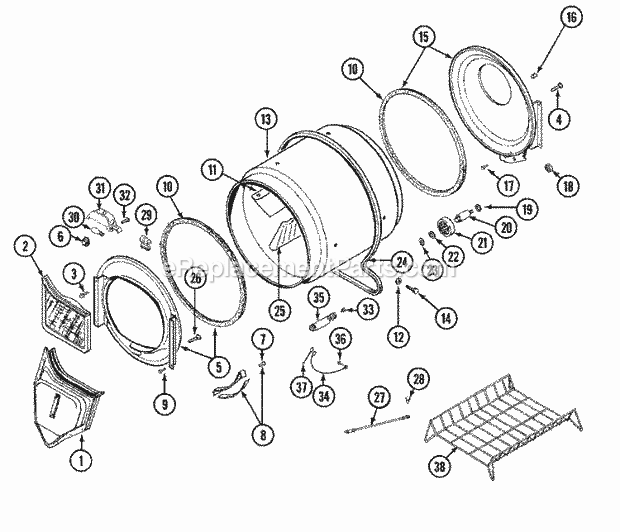 Maytag LDG8706AAM Dryer- Gas Tumbler Diagram