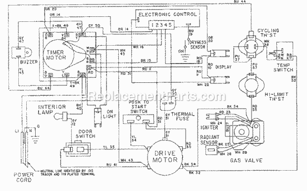 Maytag LDG9314AAM Dryer- Gas Wiring Information - Ldg9314aax Diagram