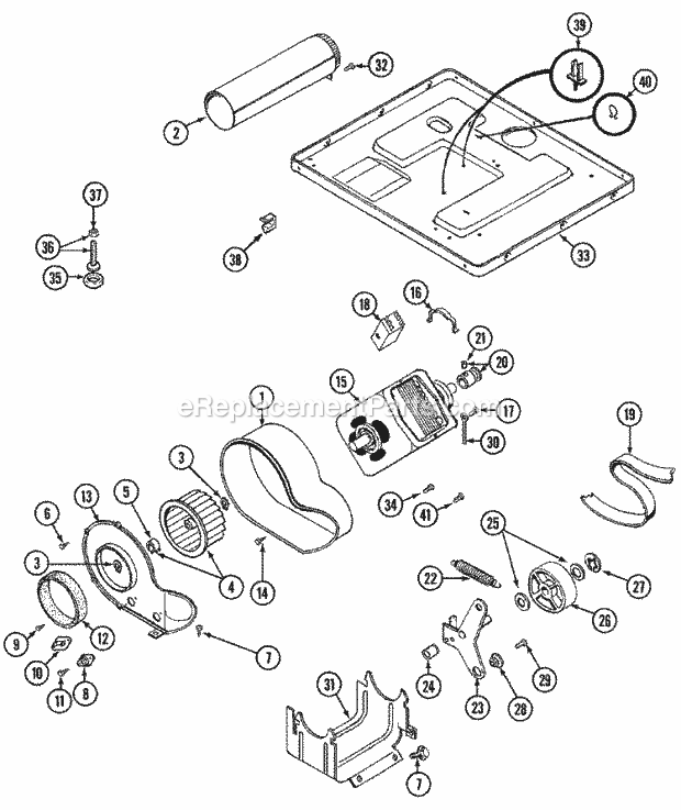 Maytag LDG9606AAM Dryer- Gas Motor Drive Diagram