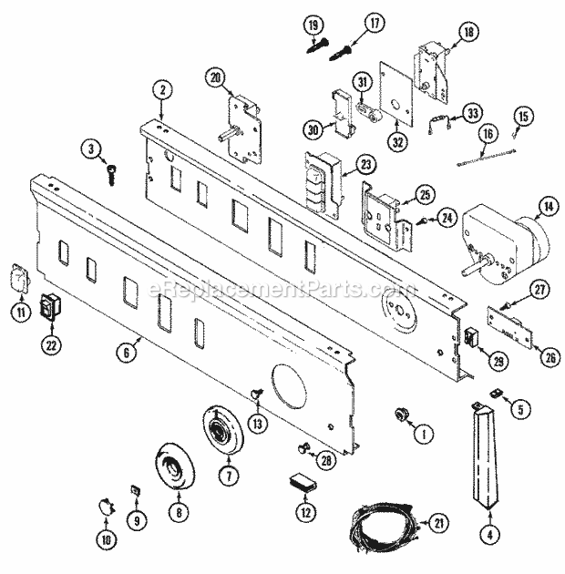 Maytag LDG9824AAM Dryer- Gas Control Panel (Lde9824acm & Ldg9824aam) Diagram