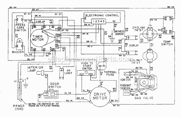 Maytag LDG9824AAM Dryer- Gas Wiring Information - Ldg9824aax Diagram