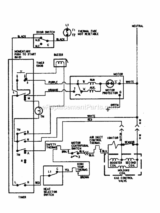 Maytag LNC8760A01 Commercial Laundry Wiring Information Diagram