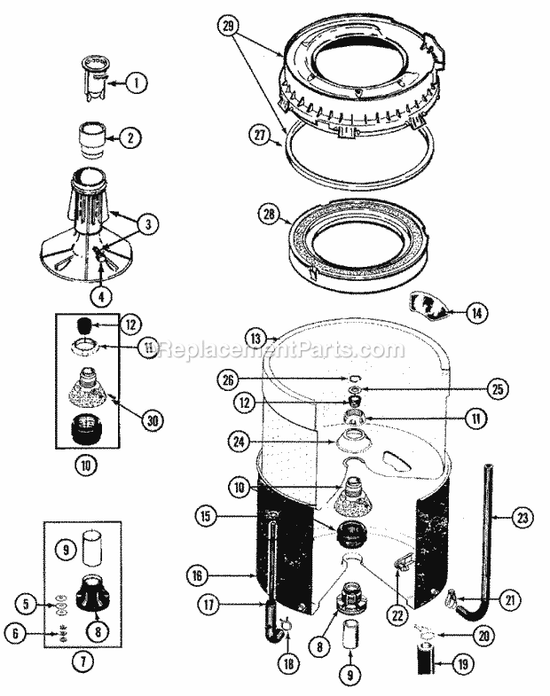 Maytag LSE7804ADE Maytag Stack Laundry Tub Diagram