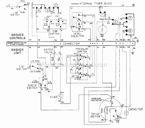 Maytag LSE7804ADE Maytag Stack Laundry Wiring Information - Washer Diagram