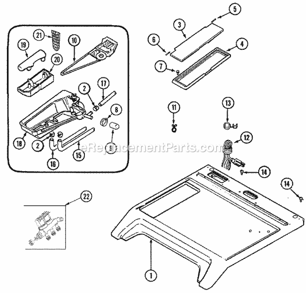 Maytag MAH5500AWW Residential Washer Top Diagram