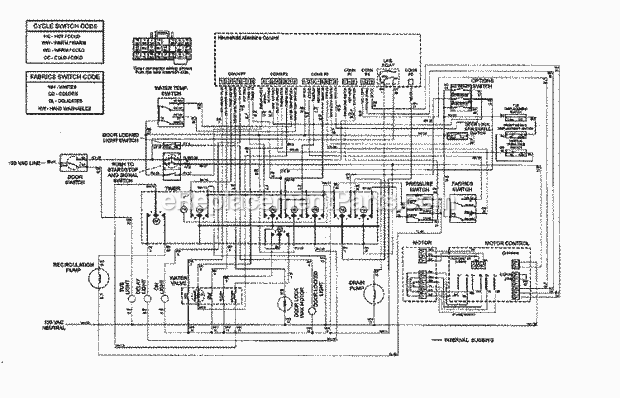 Maytag MAH5500AWW Residential Washer Wiring Information (Series 45) Diagram