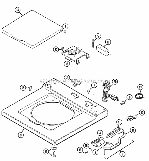 Maytag MAT10PDABL Manual, (Washer) Top Assembly Diagram