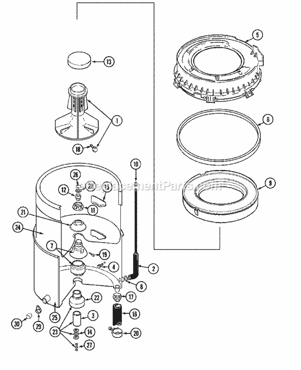 Maytag MAT11MNAGW Manual, (Washer) Tub Diagram