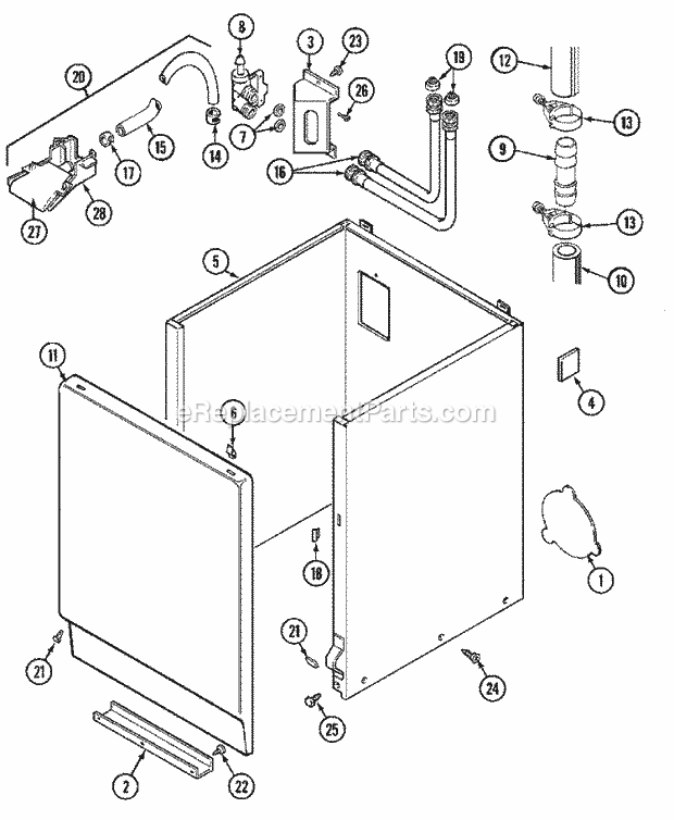 Maytag MAT11MNEGW Manual, (Washer) Cabinet Diagram