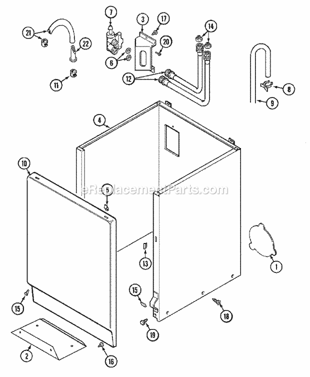 Maytag MAT12CSLGW Maytag Commercial Washer (Washer) Cabinet Diagram