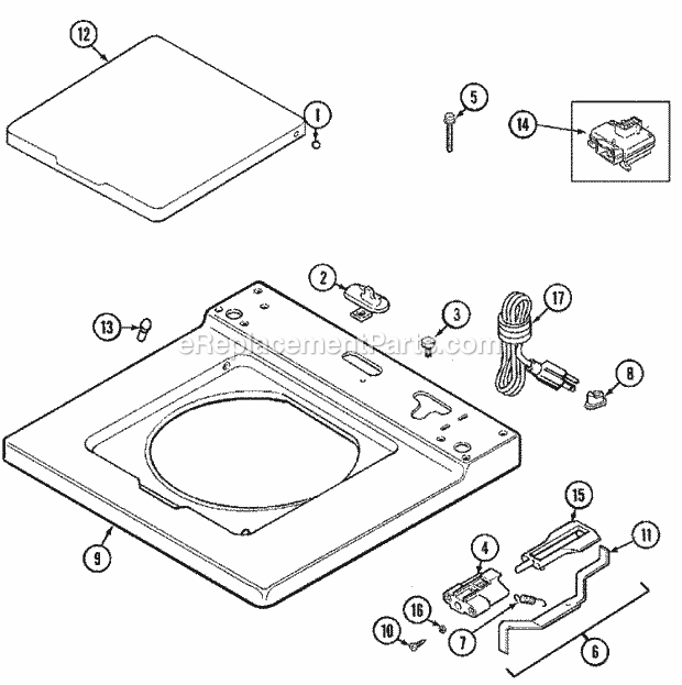 Maytag MAT12PDLAW Maytag Laundry (Washer) Top Diagram