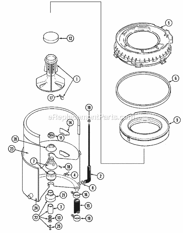 Maytag MAT12PDLAW Maytag Laundry (Washer) Tub Diagram