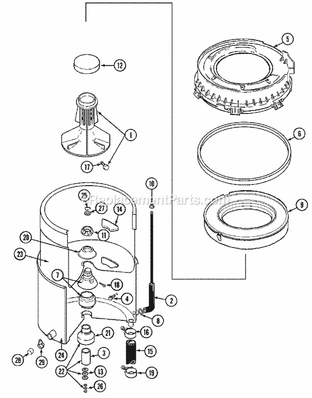 Maytag MAT13MNAAW Manual, (Washer) Tub Diagram