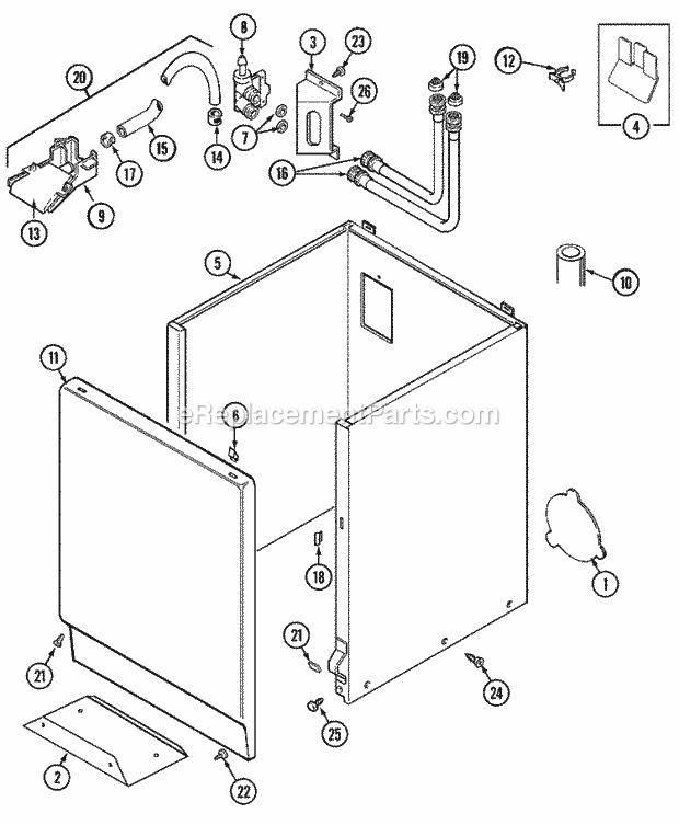 Maytag MAT13MNDAW Manual, Laundry (Washer) Cabinet Diagram