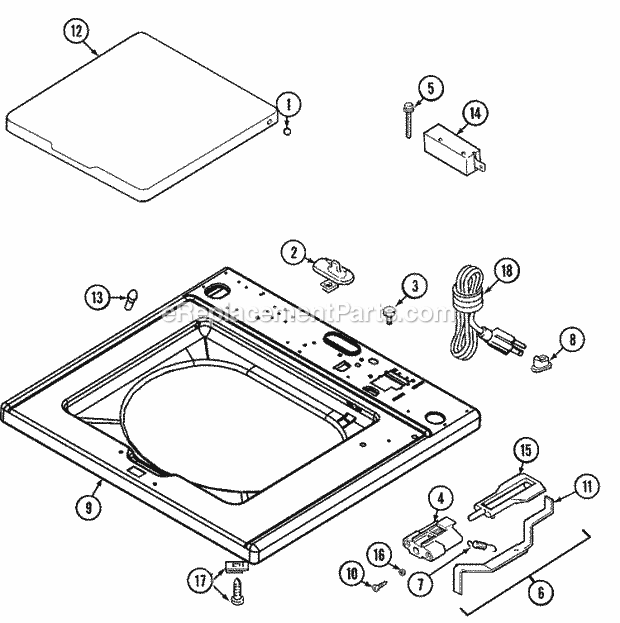 Maytag MAT13MNDAW Manual, Laundry (Washer) Top Diagram