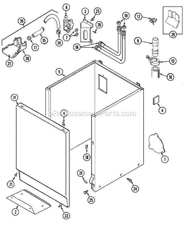 Maytag MAT13MNEGW Manual, (Washer) Cabinet Diagram