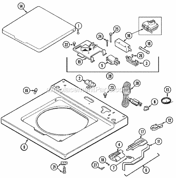 Maytag MAT13MNEGW Manual, (Washer) Top Diagram