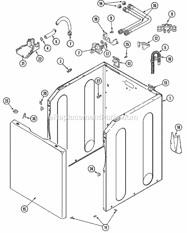 Maytag MAV6200AWQ Residential Washer Cabinet (Ser Pre 18 & After) Diagram