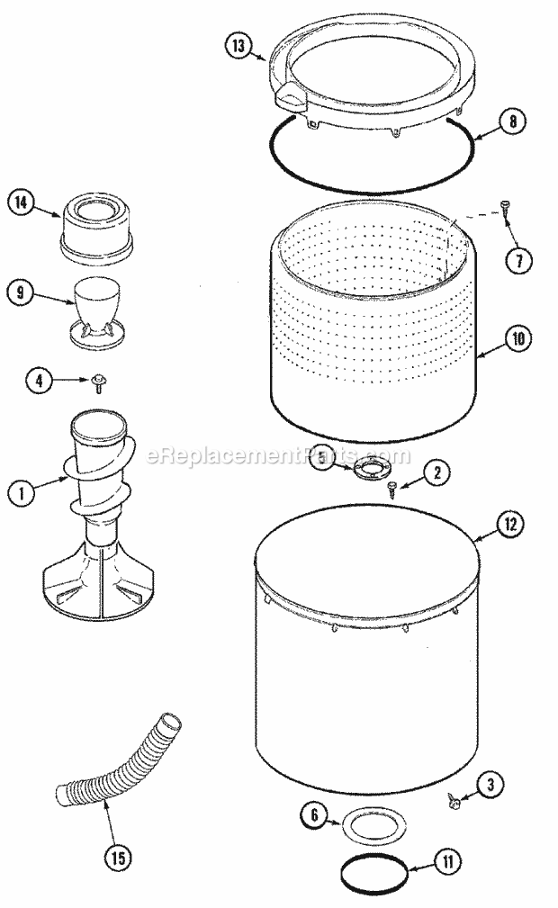 Maytag MAV6200AWQ Residential Washer Tub Diagram