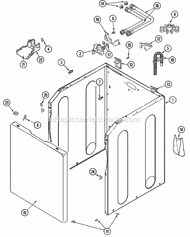 Maytag MAV6260AWW Residential Maytag Laundry Cabinet Diagram